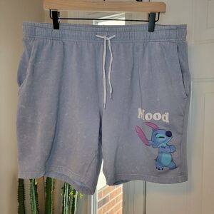 Disney Stich Graphic Printed Blue Soft Shorts, Size Womens XXL